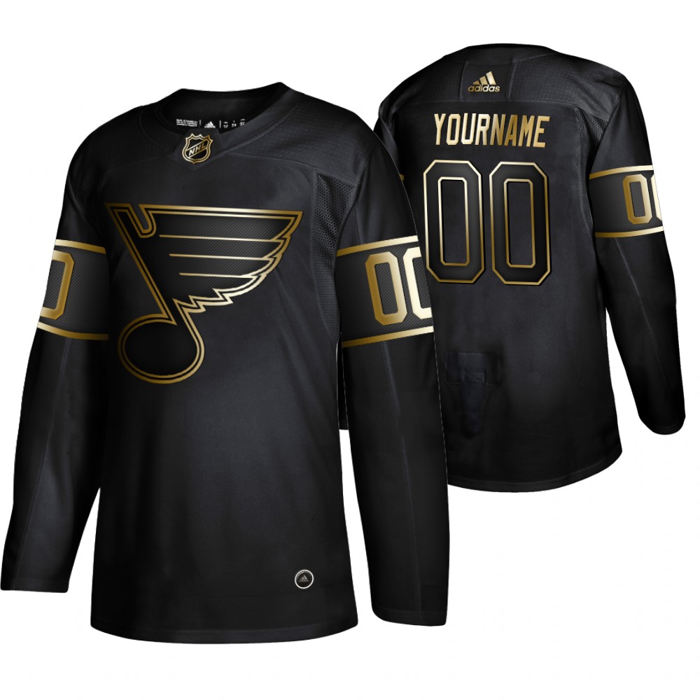 Adidas Blues Custom Men 2019 Black Golden Edition Authentic Stitched NHL Jersey->customized nhl jersey->Custom Jersey